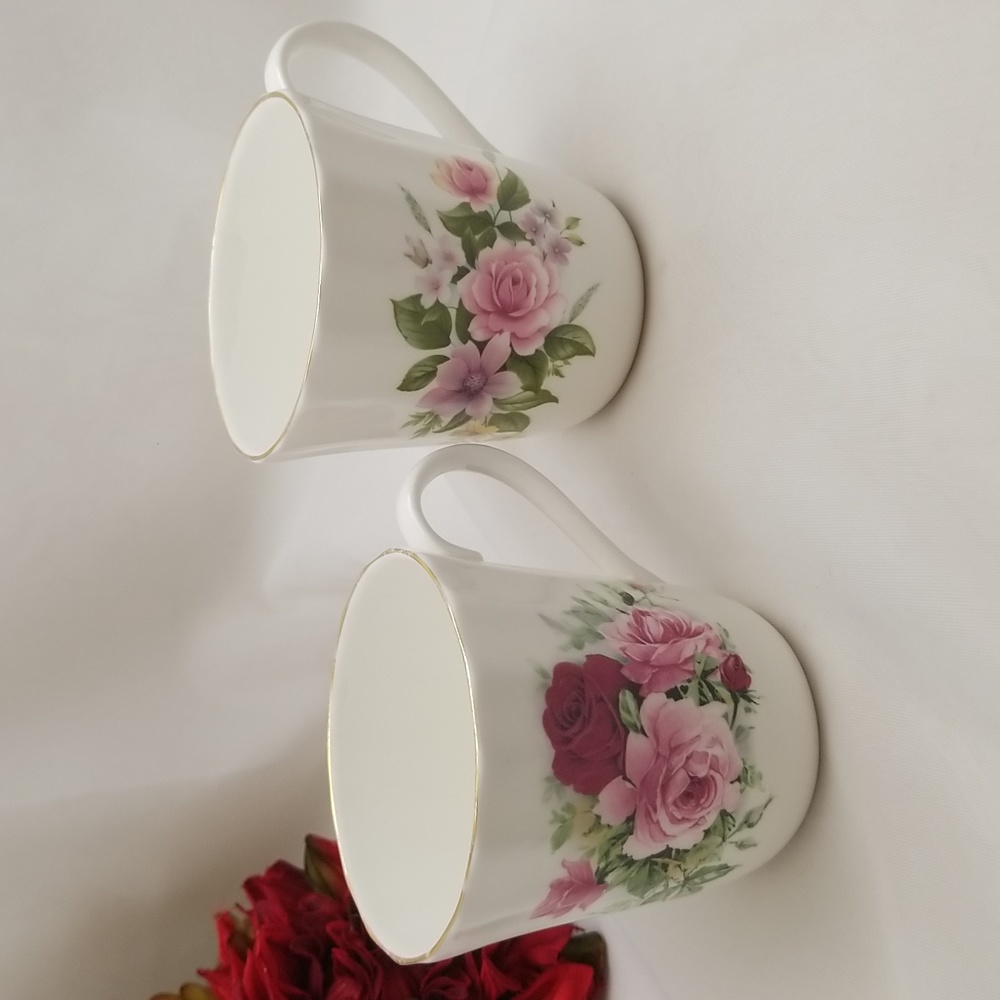 Royal Stuart Bone China Rose Mugs